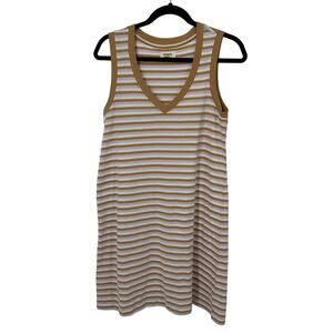 Pact Soho Stripe Softspun A-Line Tank Dress size XS relaxed casual organic